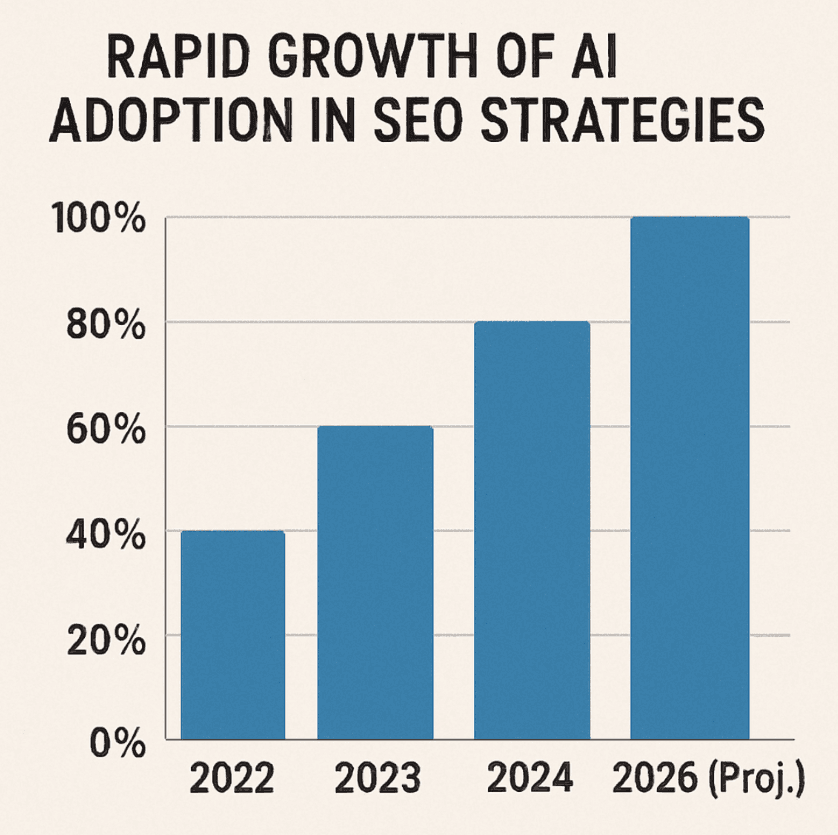AI adoption in SEO 2022-2026 growth chart
