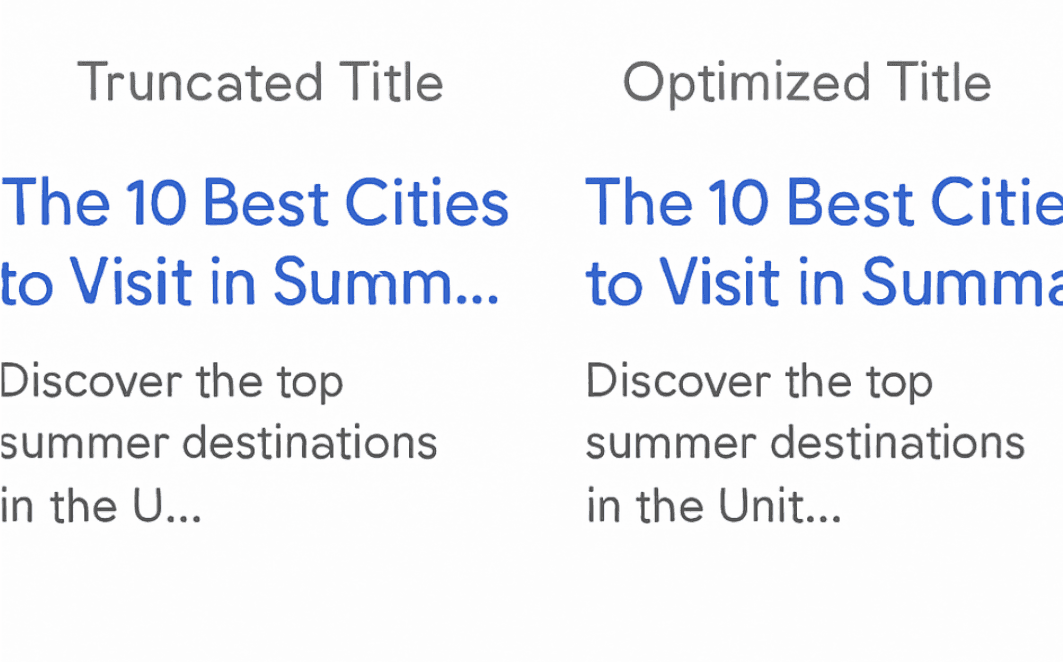 A visual example of a truncated search engine title versus an optimized title