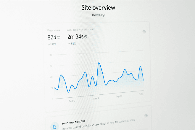 Google Analytics site overview showing traffic growth from link reclamation
