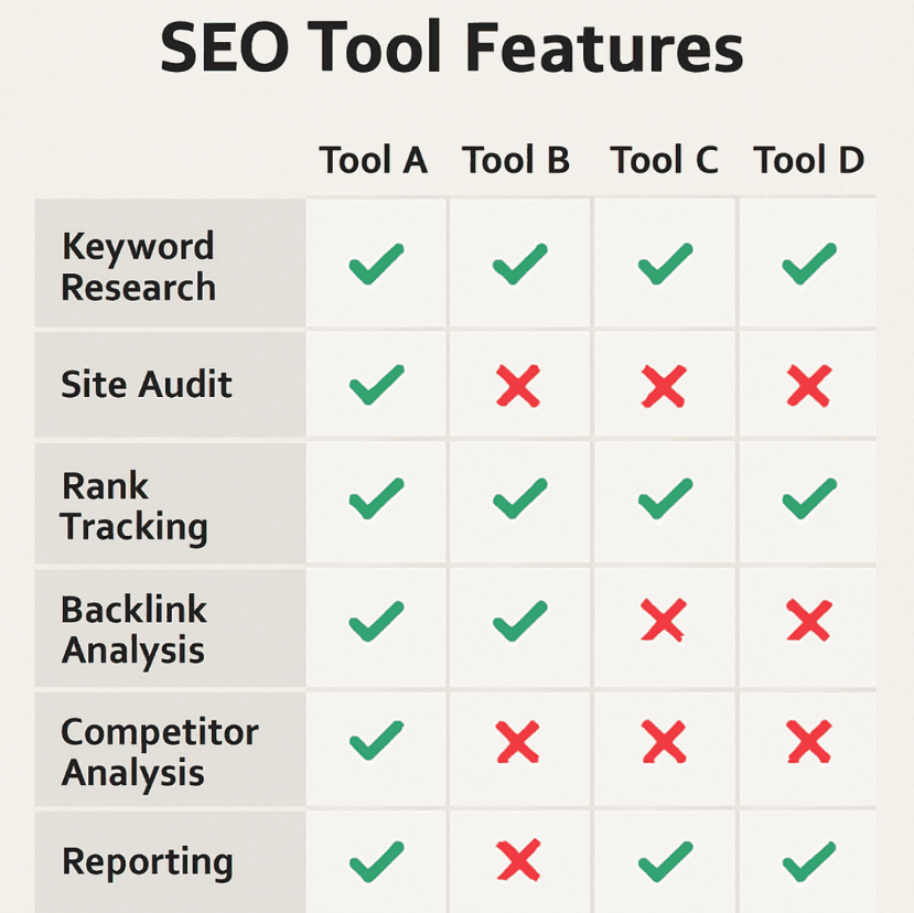 Comparison of SEO Tool Features