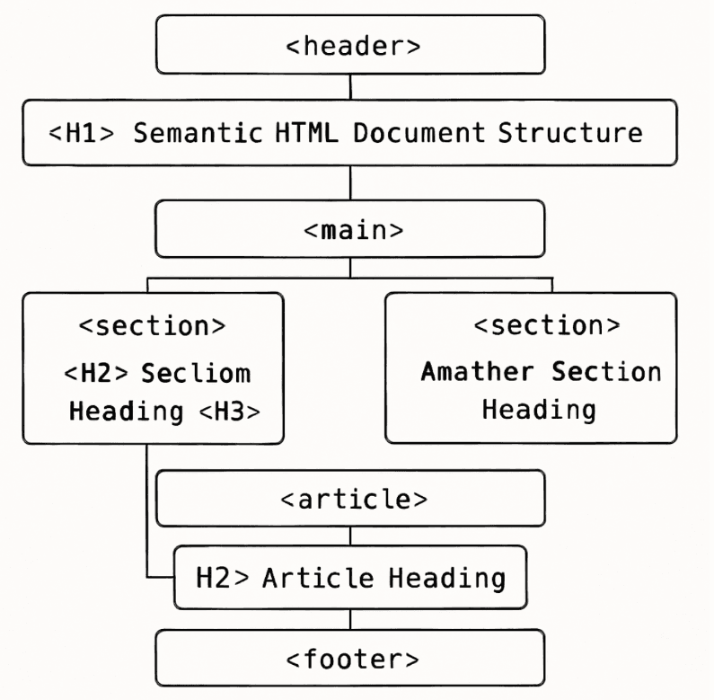 HTML heading structure H1 H2 H3 hierarchy
