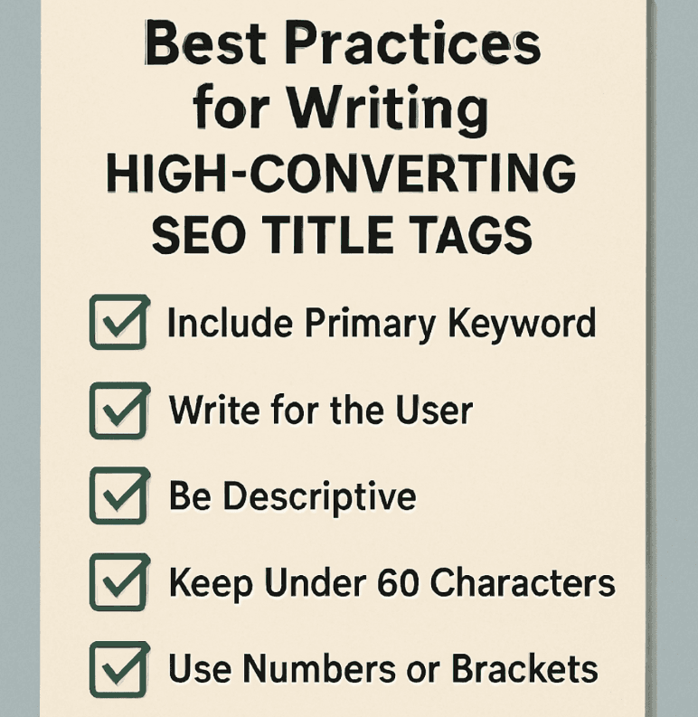 SEO title tag best practices checklist