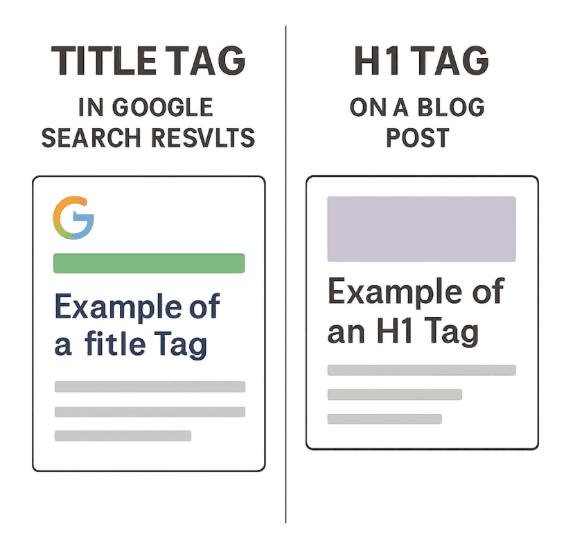 Title tags vs H1 SERP vs page heading
