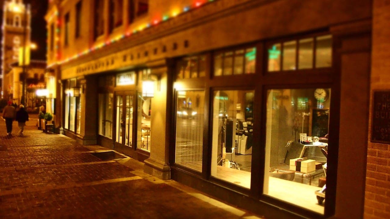 A local brick-and-mortar storefront along an urban commercial street
