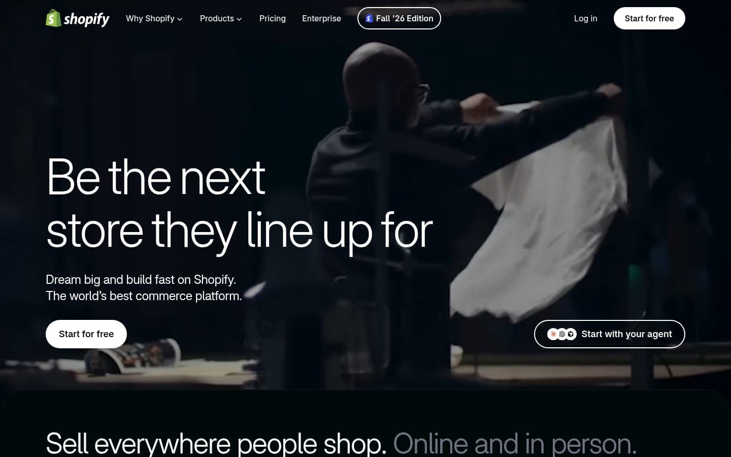 Shopify official platform homepage