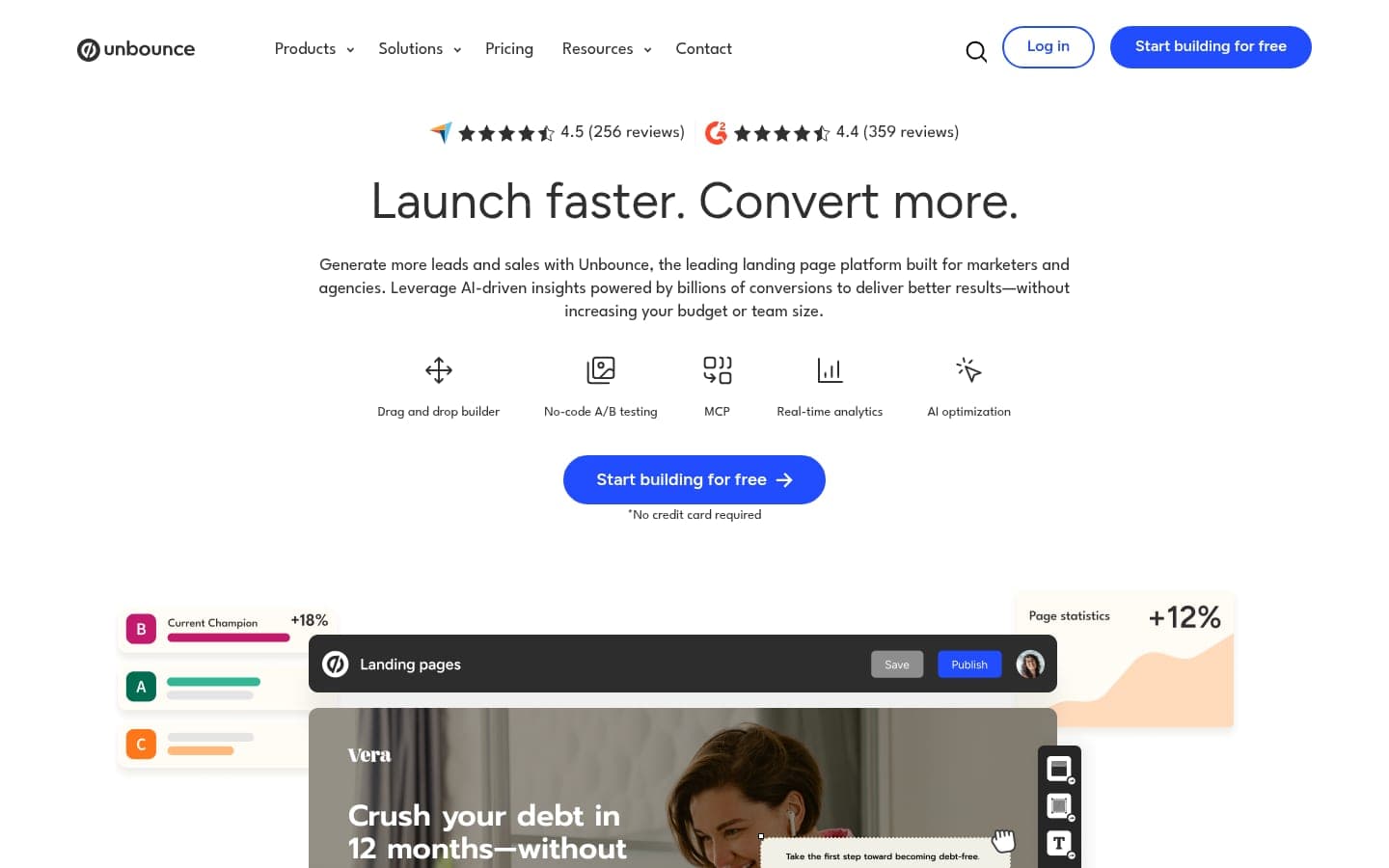 Unbounce landing page builder website