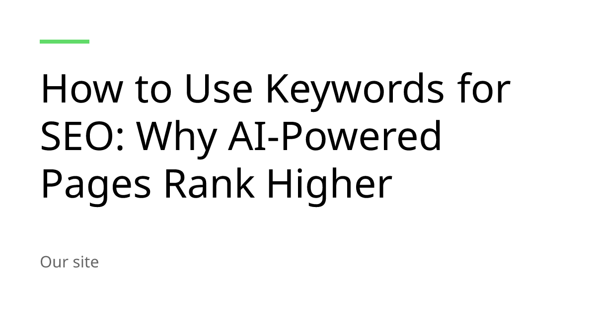 Keywords for SEO: AI Page Ranking
