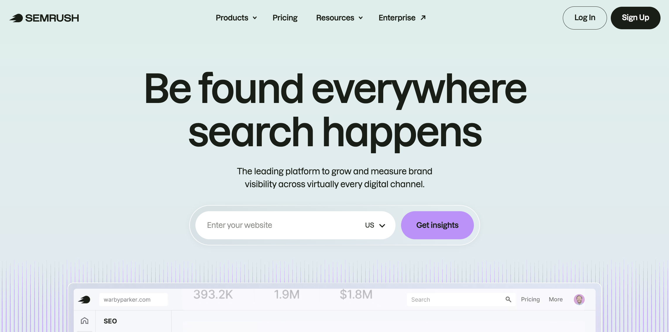 SEMrush tool interface